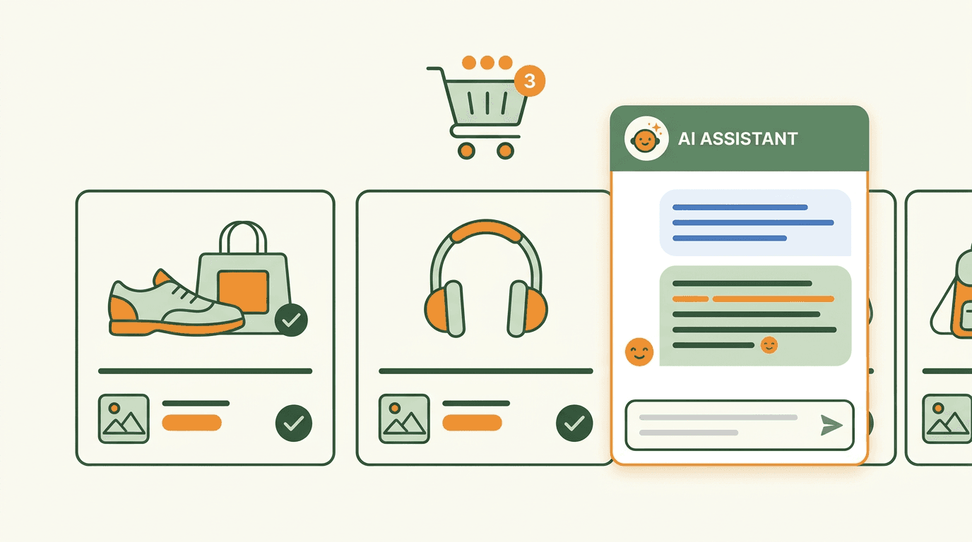 AI chatbot helping a shopper find the right product