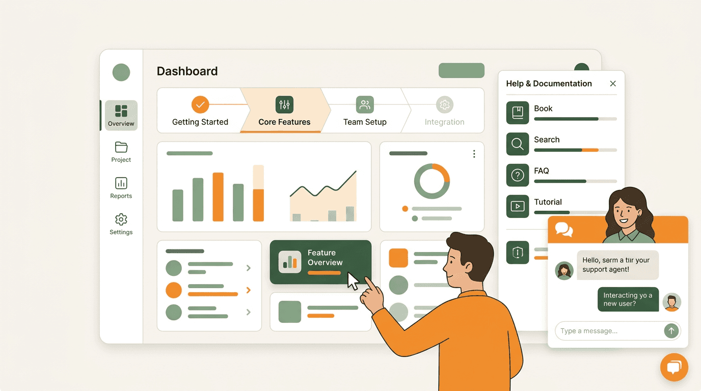 AI chatbot answering a SaaS product question from documentation
